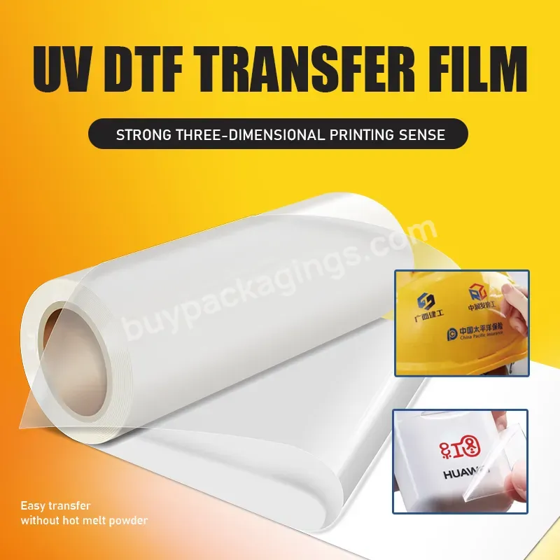 A B Ab Transparent Cold Transfer Film 30cm 60cm Pet Uv Dtf Roll Film For Uv Dtf Film Printer