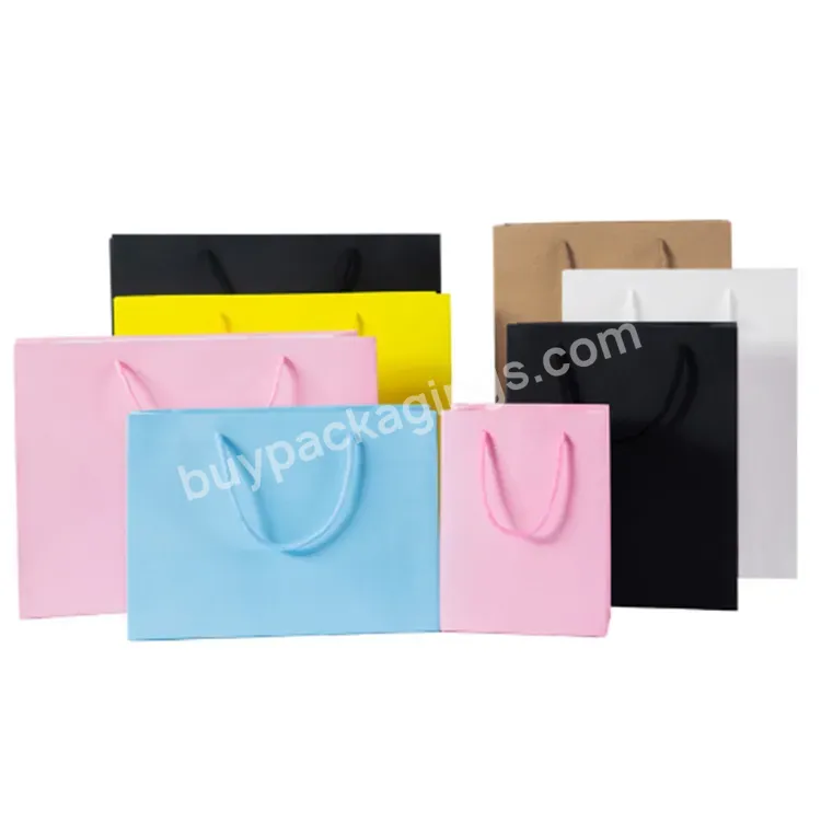 Accept Custom Print Shopping Recycled Paper Gift Packaging Bag With Logo