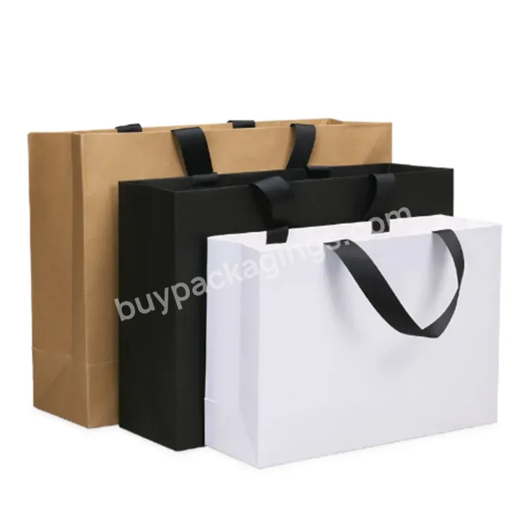 Accept Custom Print Shopping Recycled Paper Gift Packaging Bag With Logo