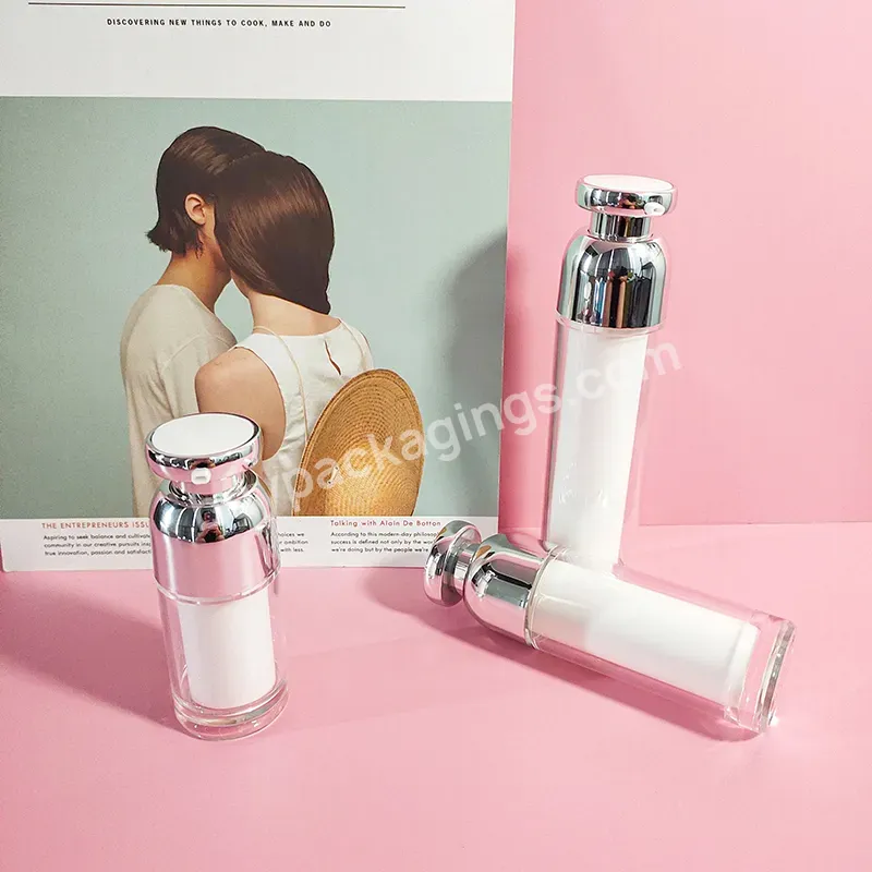 Acrylic 50ml Plastic Airless Lotion Bottle Cosmetic Luxury Skin Care Packaging Containers Spray Pump Bottle For Serum Cream - Buy Factory Price Custom 15ml 30ml 40ml 50ml 100ml White Clear Acrylic Plastic Airless Lotion Bottle,New Arrival Serum Lotio