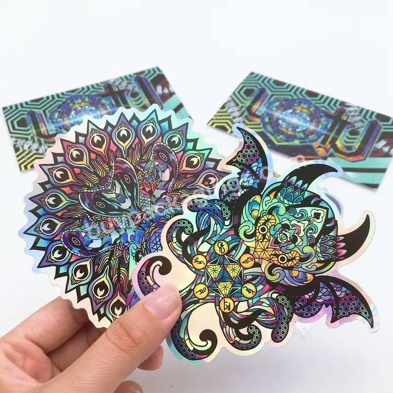 Adhesive Customized Die Cut Holographic Stickers With Package