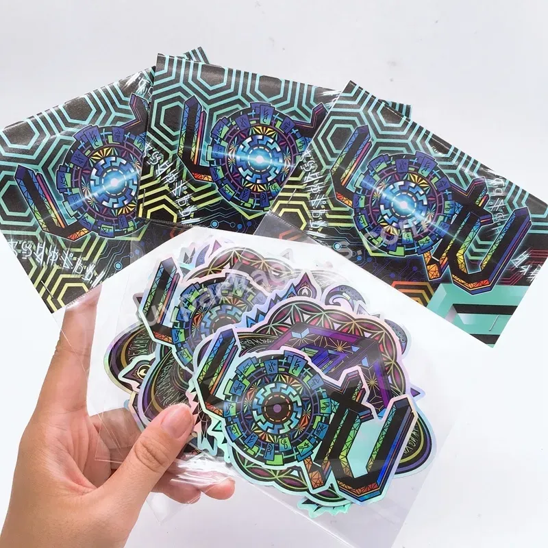 Adhesive Customized Die Cut Holographic Stickers With Package