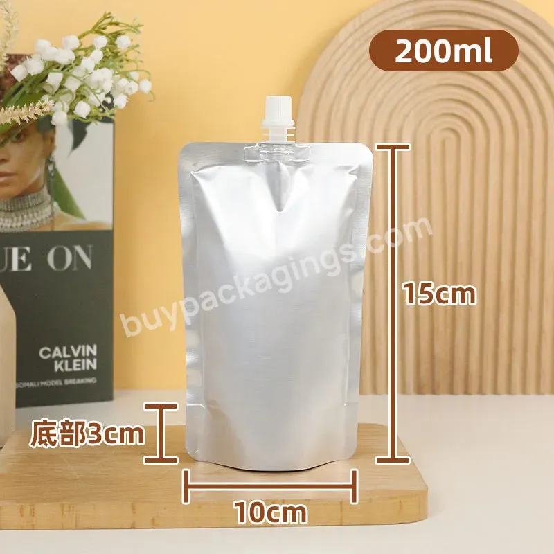 Aluminum Foil Suction Bag Pure Aluminum Self-supporting Milk Soup Liquid Packaging Bag Avoid Light Beverage Juice Sauce Bag - Buy With Nozzle Spouted Bag For Juice Spouted Pouches,Stand Up Spout Pouch Bag With Flip Caps,Spout Pouch Bag.