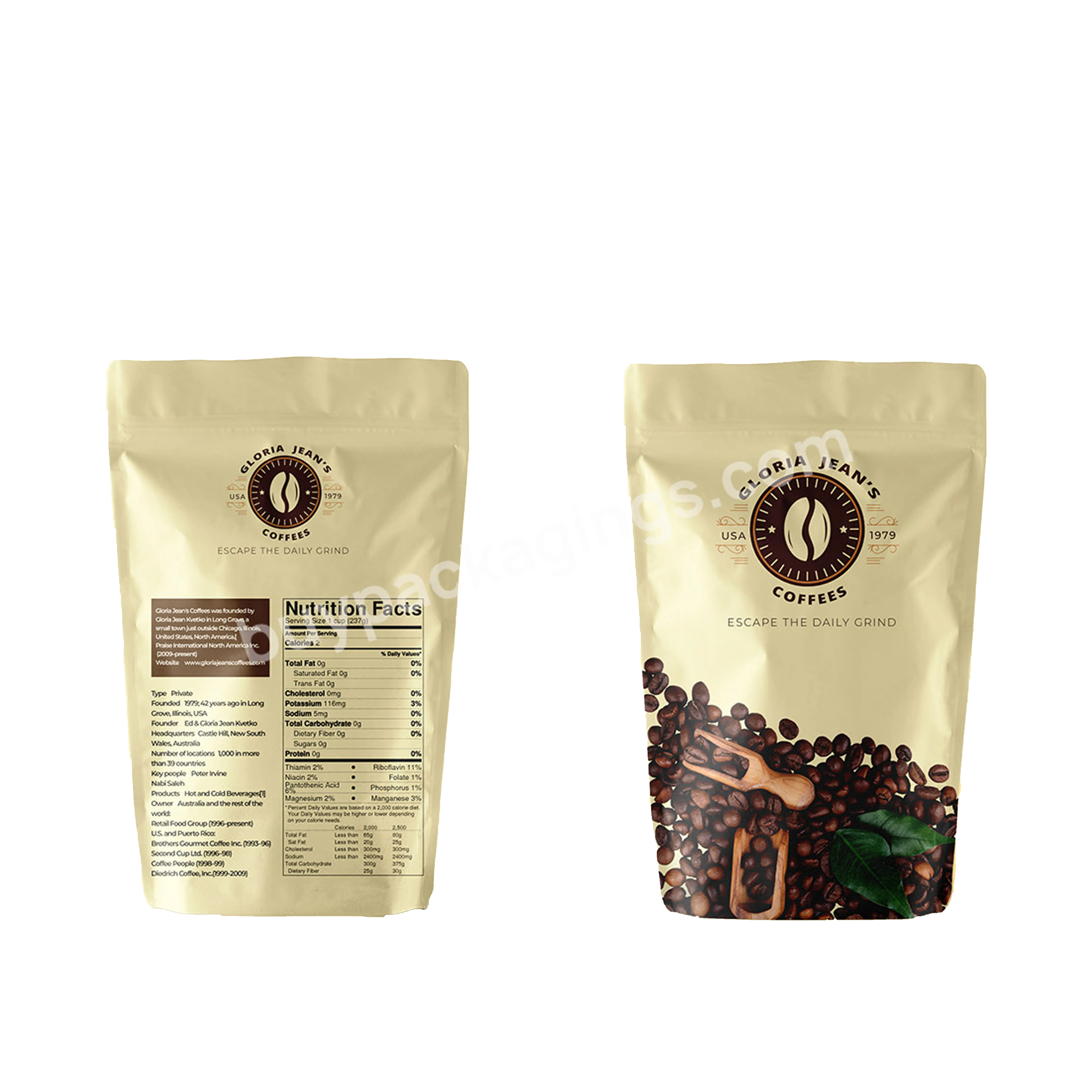 Aluminum Foil Wholesale Matte Stand Up Coffee Packaging Bag With One Way Valve Smell Proof Customized Coffee Bean Bags - Buy Coffee Been Bags,Coffee Stand Up Bag,Wholesale Matte Coffee Bag.