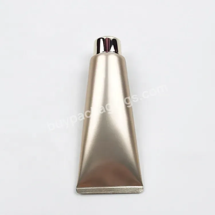 Aluminum Tube For Cosmetic Aluminium Cream Tube Cream Fat Oval Tube For Sunscreen And Face Lotion With Gold Screw Cap