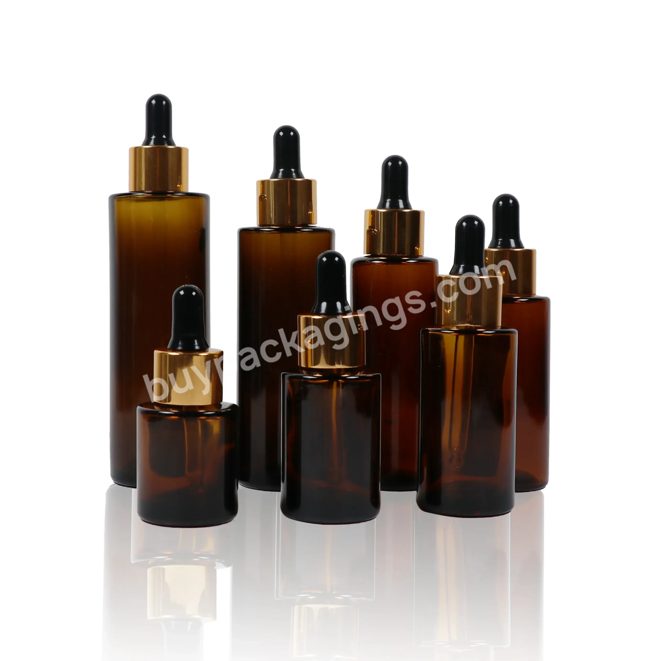 Amber Glass Serum Hair Oil Bottle Gold Dropper Body Essential Oil Bottles 20ml 30ml 40ml 50ml 60ml 80ml 100ml - Buy Serum Bottle 20ml,30ml Serum Bottle,Serum Bottle.