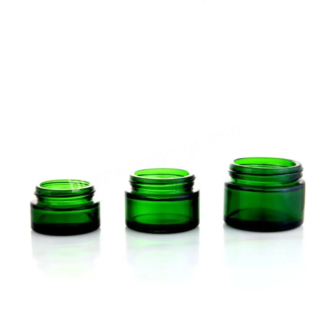 Amber Green Blue Glass Jar With Gold Aluminium Cap Custom Printed Cream Glass Cosmetic Jars