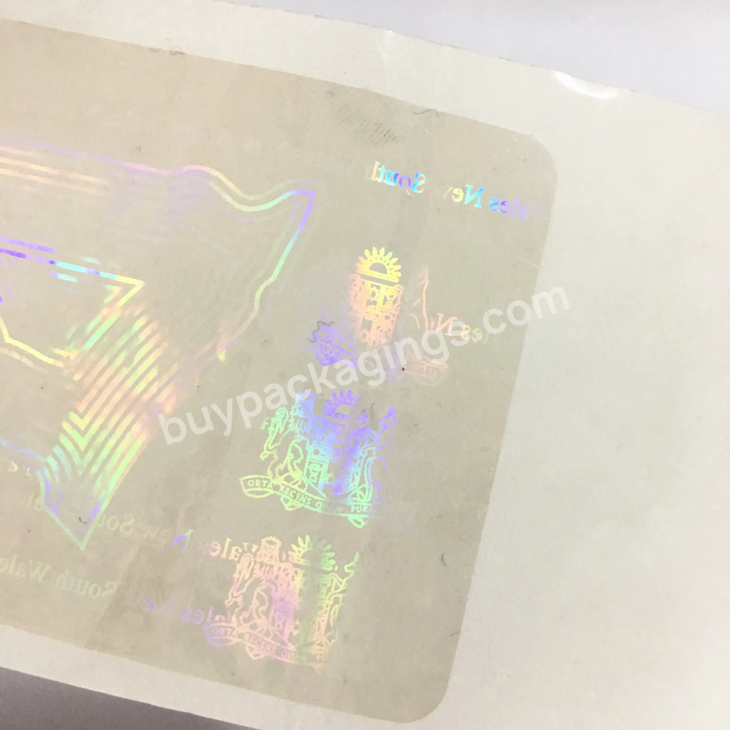 Anti-counterfeiting Nsw Transparent Overlay Hologram With Custom Logo - Buy High Quality Transparent Overlay,Custom Id Hologram Overlay,Transparent Overlay Hologram.