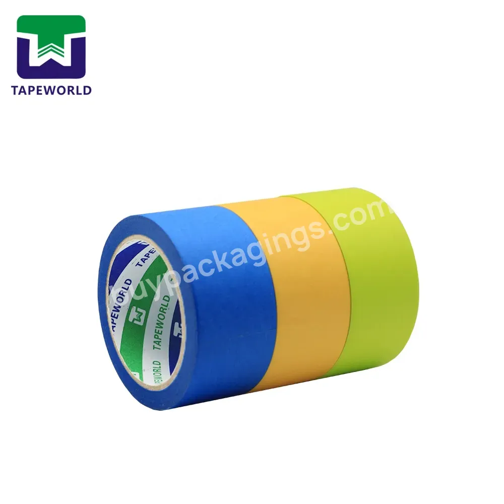 Automotive Low Tack 120 Degree Reusable Yellow Natural Rubber Crepe Paper Masking Adhesive Tape - Buy Rubber Glue Customize 80 Degree Car Painting Adhesive Heat Resistant Aotumotive Masking Tape,Auto Car Painters Crepe Paper General Purpose Masking T
