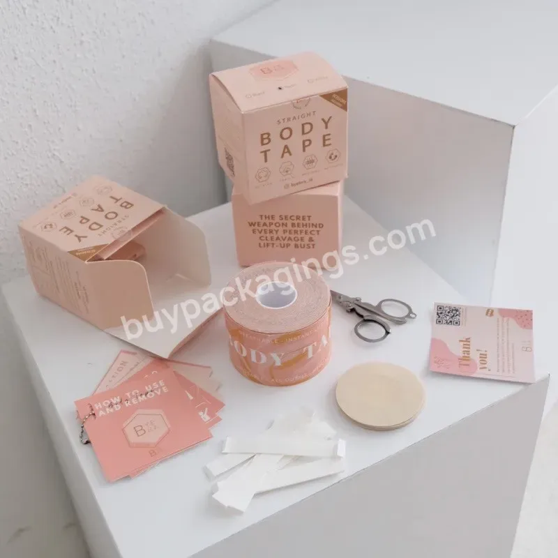 Baby Pink Eye Catching Folding Cartons Adhesive Bras Packaging Easy Assembling Body Tape Roll Box - Buy Body Tape Roll Box,Chipboard Boxes,Fancy Packaging Boxes.