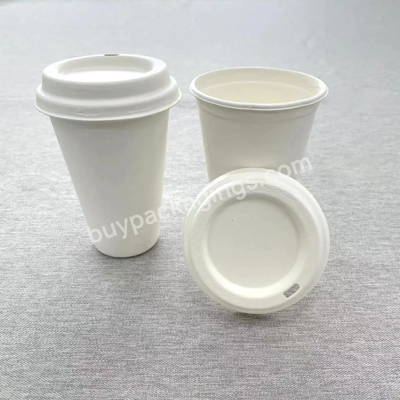 Bamboo Bagasse Fiber 100% Biodegradable Disposable Cafe Coffee Drinkware Paper Cup For Hot And Cold Drinks