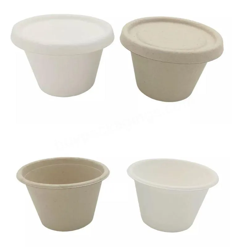 Bamboo Pulp Paper Bagasse Sauce Cup Disposable 4 Oz Double Wall Paper Take Away Cup With Paper Transparent Lid - Buy Bamboo Pulp Paper Cup Double Wall,4 Oz Double Wall Paper Cup With Paper Lid,Bamboo Pulp Paper Cup.