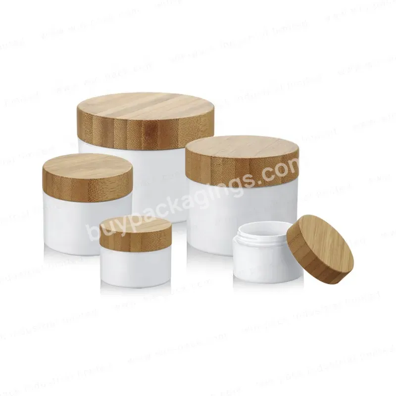 Bamboo Skincare Body Lotion Cosmetic Packaging 30g 50g 100g 200g 300g Glass Empty Container Frosted Cream Jars With Lid - Buy Cosmetic Plastic Jars,Bamboo Plastic Jar,Bamboo Jar.