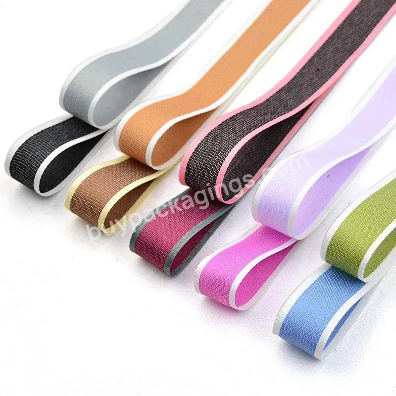 Best Sale 2.8cm*25y Two Color Mixed Cotton Webbing Flower Gift Packing Ribbon With Overlock Edge - Buy Best Sale 2.8cm*25y Ribbon,Two Color Mixed Cotton Ribbon,Ribbon With Overlock Edge.