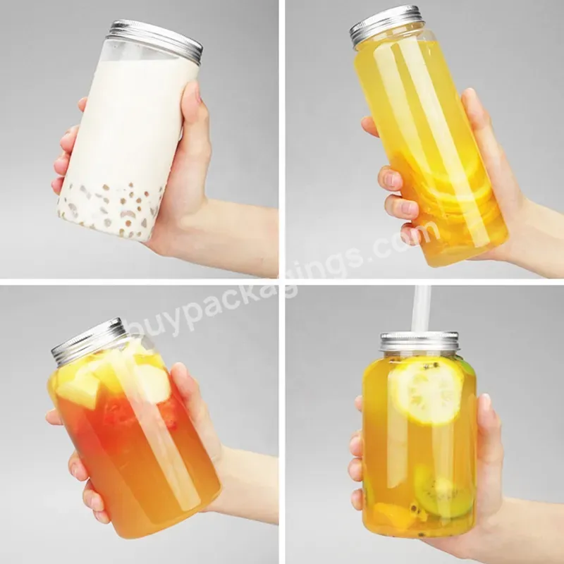 Beverage Soda Coffee Drinking Canning 250ml 330ml 500ml 650ml Transparently Plastic Pet Boba Can Bottles With Aluminum Lid - Buy Pearl Pet Water Bottles,600ml Pet Plastic Bottle,Transparent Pet Plastic Bottles.