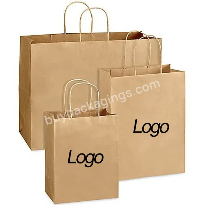 Big Size Wholesale Price Brown Kraft Paper Bag With Custom Print Logo Shopping Paper Bag - Buy Brown Kraft Paper Bag,Paper Bags With Your Own Logo,Fast Food Packaging Paper Bag.