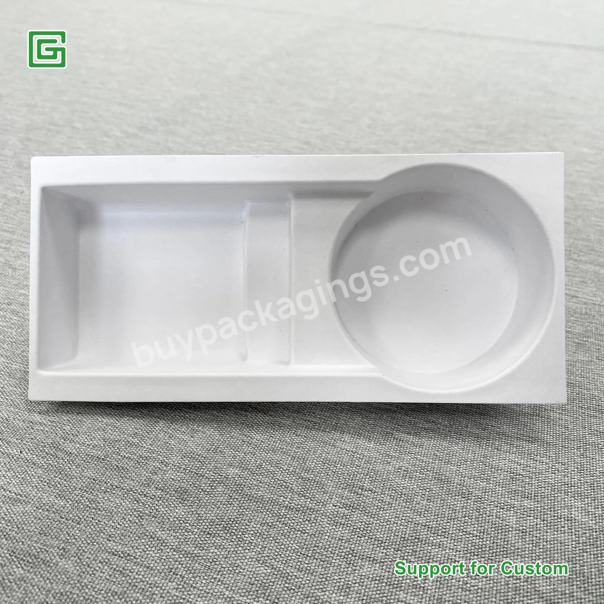 Biodegradable Bagasse Material Wholesale Custom Logo Folding Paper Molded Pulp Insert Tray Packaging With Free Design
