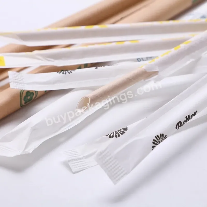 Biodegradable Big Drinking Jumbo Giant Straws Sharp Strong Thick Individually Wrapped Paper Straws