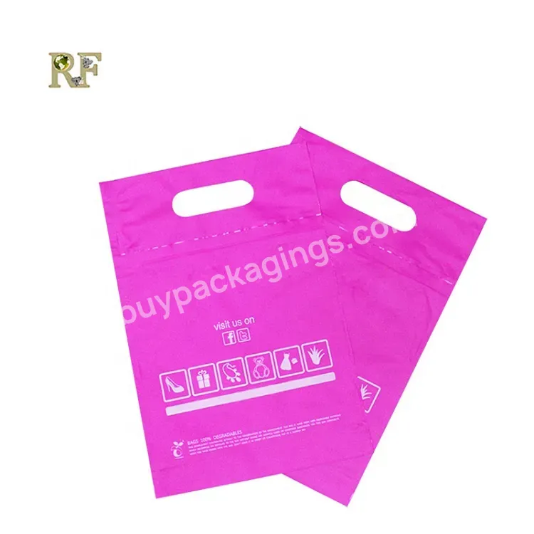 Biodegradable Clothing Store Plastic Bags Custom Logo Underwear Cosmetics Shopping Bags With Handle - Buy Eco Bag,Compostable Bag With Handle,Biodegradable Bag.