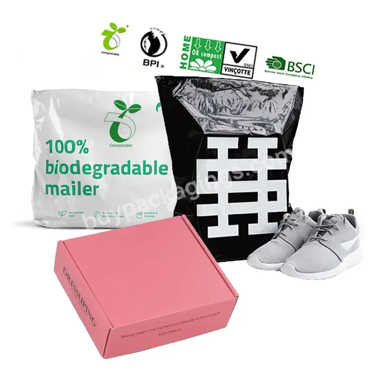 Biodegradable Compostable Corn Starch Courier Postage Poly Mailer Packaging Bio Degradable Shipping Mailing Bag For Shoes Boxes - Buy Poly Mailer For Shoe Box,Bio Degradable Mailing Bags,Mailing Bags For Shoe Boxes.