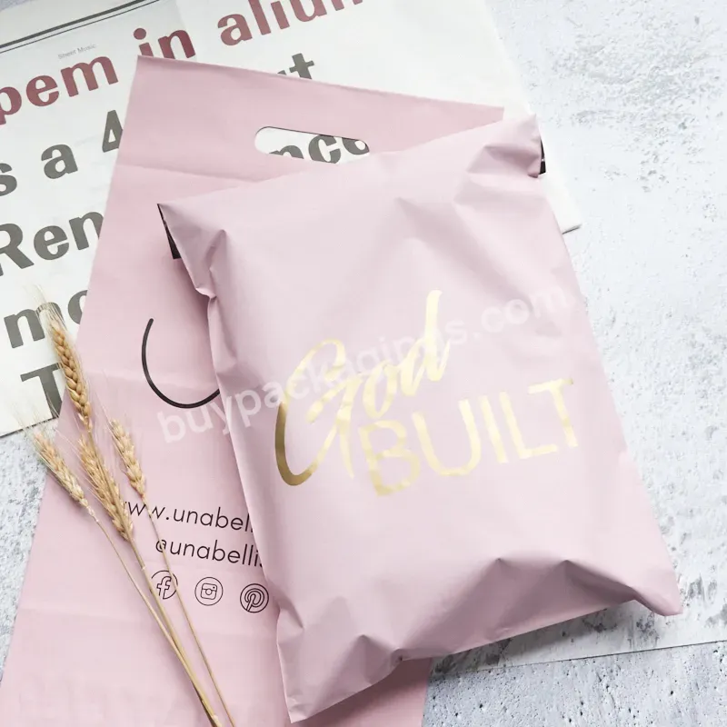 Biodegradable Compostable Custom Pink Gold Plastic Poly Mailer Plastic Mailing Courier Shipping Packing Polymailer Bag - Buy Packing Polymailer Bag,Biodegradable Compostable Mailing Courier Bag,Pink Gold Plastic Poly Mailer Bag.