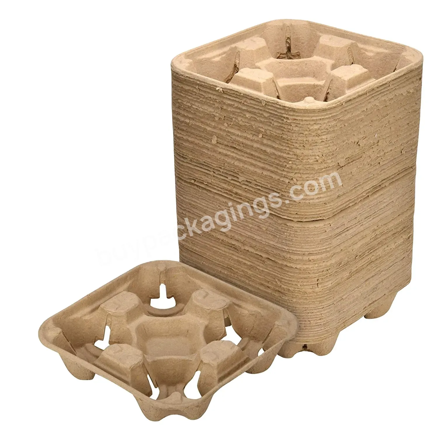Biodegradable Container Compostable Stackable Ecofriendly Coffee Drink Takeaway Cup Carrier Holder - Buy Coffee Cup Holder,Coffee Holder Tray,2&4 Cup Holder.