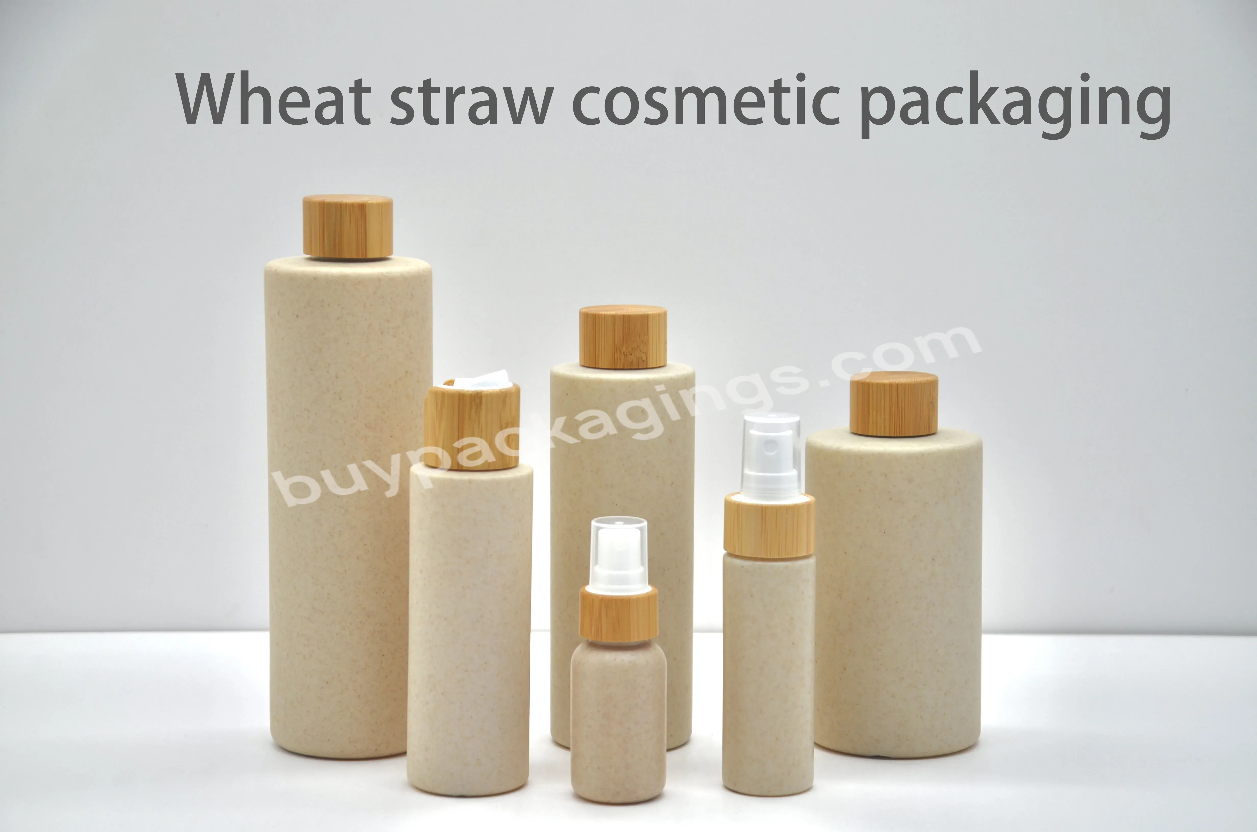 Biodegradable Cosmetic Container 300ml 400ml Wheat Straw Plastic Bottle With Lotion Dispenser Pump - Buy Biodegradable Containers For Cosmetics,Biodegradable Bottles For Cosmetics,Lotion Dispenser Pump Bottle.