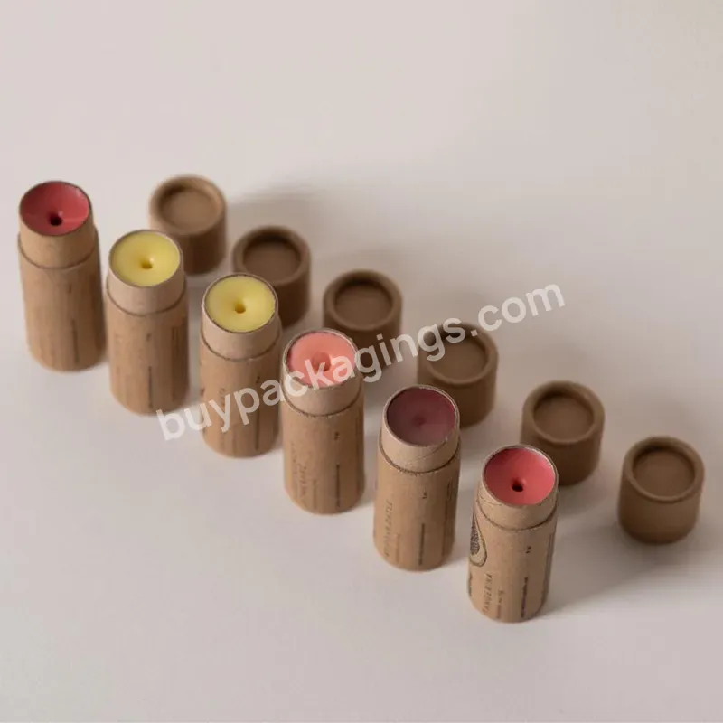 Biodegradable Cute Moisturizing Lip Balm Container Kraft Paper Tube Push Up Chapstick Tubes Deodorant Stick Round Box Packaging - Buy Chapstick Tubes Lip Balm,Deodorant Stick Container,Cute Lip Balm Container.