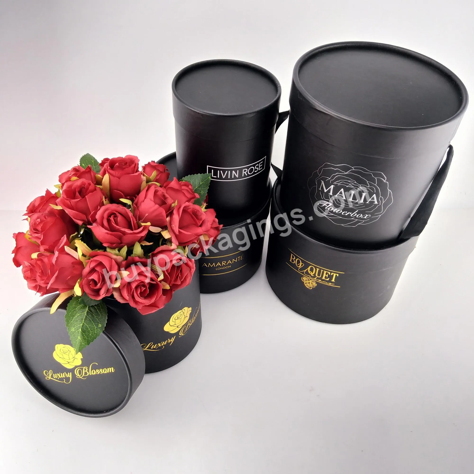 Biodegradable Cylinder Paper Tube Big Rose Flower Gift Candle Paper Tube Packaging