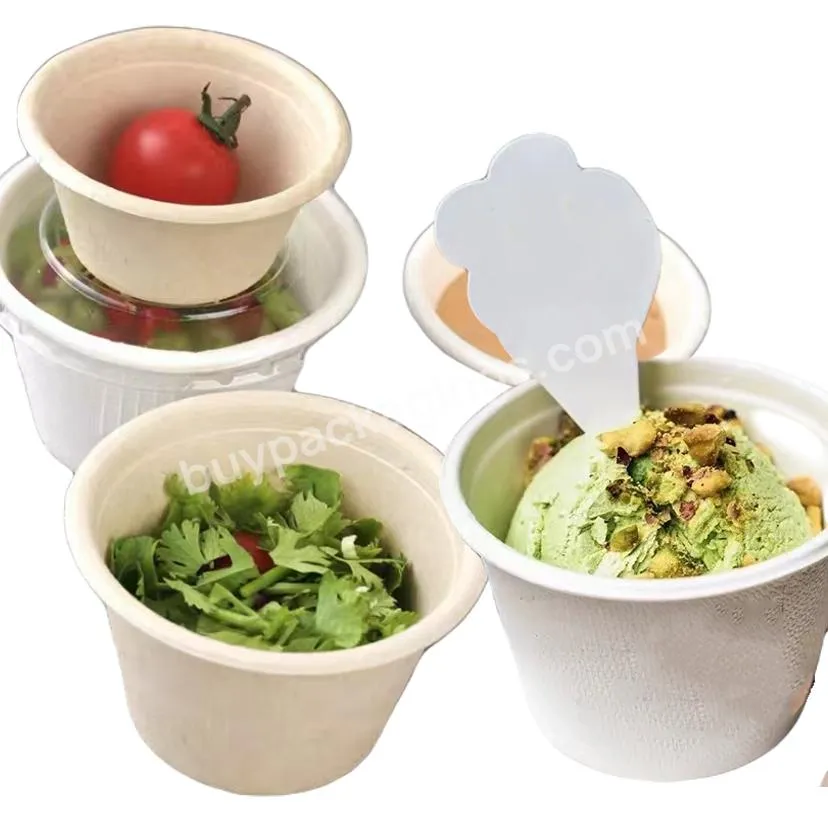 Biodegradable Drinking 4oz Paper Bagasse Sugarcane Box Bra Portion Hot Coffee Ice Cream Sauce Cup With Lid - Buy Cup Ice Cream Bagasse,Bagasse Sauce Cup Disposable,4oz Paper Cup.