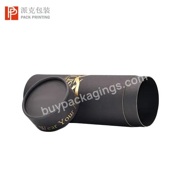 Biodegradable Eco-friendly cosmetic printed custom black logo kraft paper tube packaging with T-shirt clothing