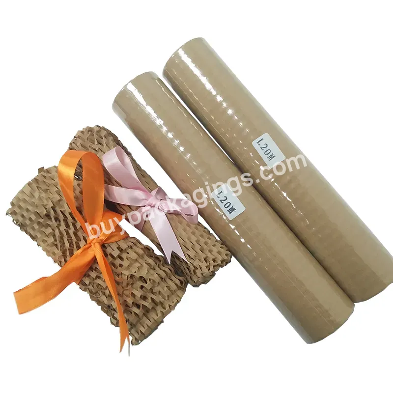 Biodegradable Eco Friendly Cushion Wrap Kraft Paper Compostable Protective Gift Packaging Wrapping Honeycomb Paper Roll - Buy Honeycomb Paper Roll,Amazon Suppliers Cusomized Size Logo Logistics Filling Protective Cushioned Biodegradable Eco Friendly