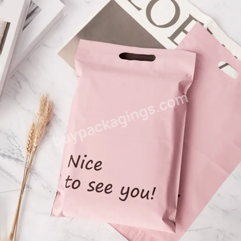 Biodegradable Eco Friendly Pink Mailer Courier Packing Shipping Postal Poly Mail Plastic Bag With Handle - Buy Pink Mail Plastic Bag With Handle,Eco Friendly Pink Mailer Courier Bag,Packing Shipping Postal Poly Bag.