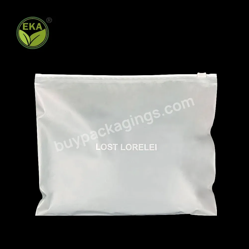 Biodegradable Frosted T-shirt Slider Ziplock Plastic Bag Resealable Underwear Packaging Pouch - Buy Underwear Packaging Pouch,Ziplock Plastic Bag,Biodegradable Cloth Packaging Bags.