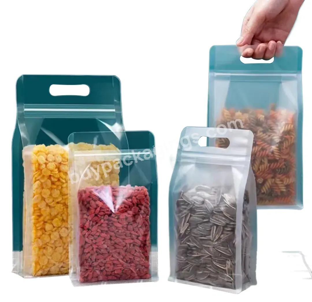 Biodegradable Recyclable Packaging 1kg Zip Lock Poly Coffee Plastic Nut Snack Food Transparent Flat Bottom Zipper Gusset Bags - Buy Flat Bottom Bag,Custom Zipper Powder Flat Bottom Pouch Food Nuts Storage Pouches Clear Zip Lock Self Sealing Packaging