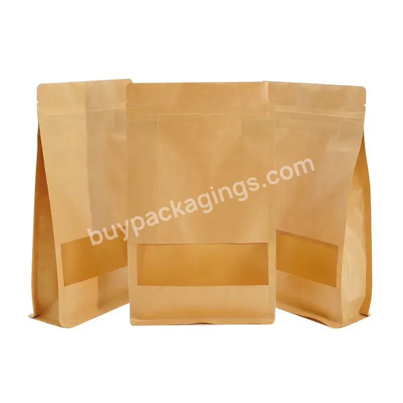 Biodegradable Recycled Mill Customized Stand Up Pouches Brown Kraft Paper Bags With Translucent Window - Buy Biodegradable Black Kraft Paper Stand Up Pouch Bag,Kraft Stand Up Pouches Kraft Paper Mill Brown Kraft Paper Bags,Kraft Recycled Paper Bags C