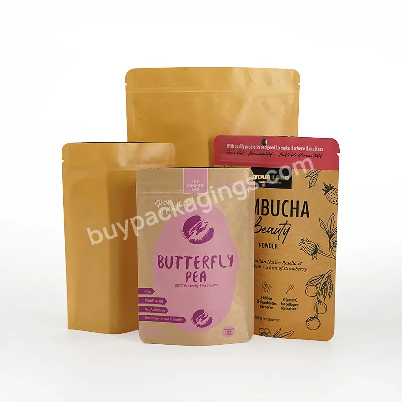 Biodegradable Recycled Mill Customized Stand Up Pouches Brown Kraft Paper Zip Lock Bags With Logo - Buy Biodegradable Black Kraft Paper Stand Up Pouch Bag,Kraft Recycled Paper Zip Lock Bags Customised Pouch With Logo,Kraft Stand Up Pouches Kraft Pape