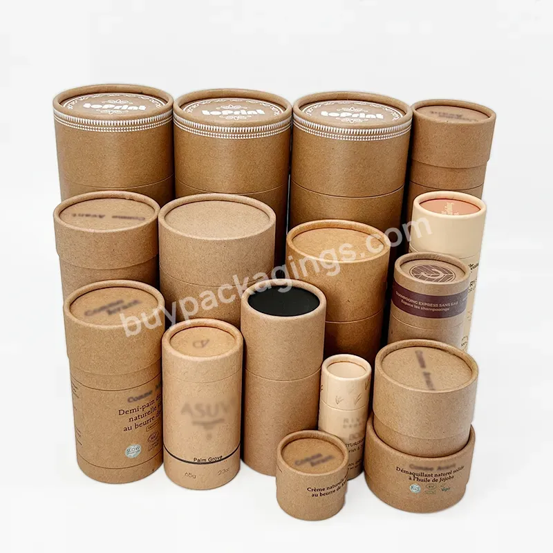 Biodegradable Round Paper Tube Custom Cardboard Cosmetics Cylinder Packaging Paper Box With Lid - Buy Round Paper Box,Paper Tube,Cosmetic Paper Tube.