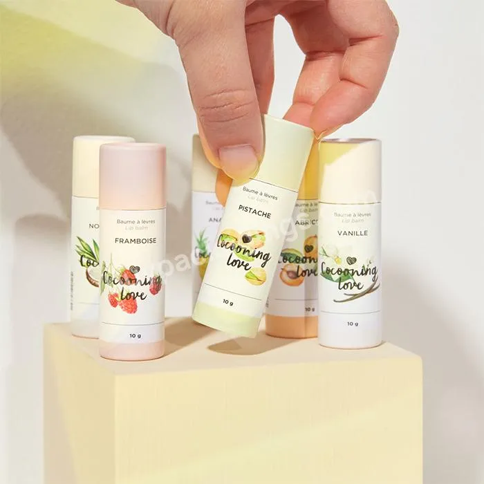 Biodegradable small lip balm packaging tube container eco friendly push up deodorant stick containers