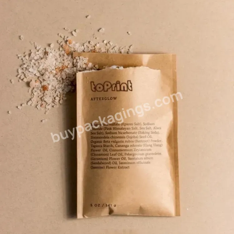 Biodegradable Spice Pouch Bag Moistureproof Brown Kraft Paper Food Packaging Smell Proof Food Grade Bath Salt Bag - Buy Brown Paper Food Packaging,Spice Pouch Packaging,Paper Bag.