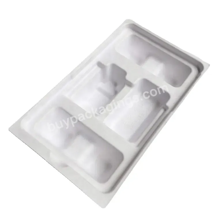 Biodegradable Sugarcane Bagasse Packing Tray Wet Press Molded Pulp Packing Insert Pulp Packaging Custom Paper Mechanical Pulp