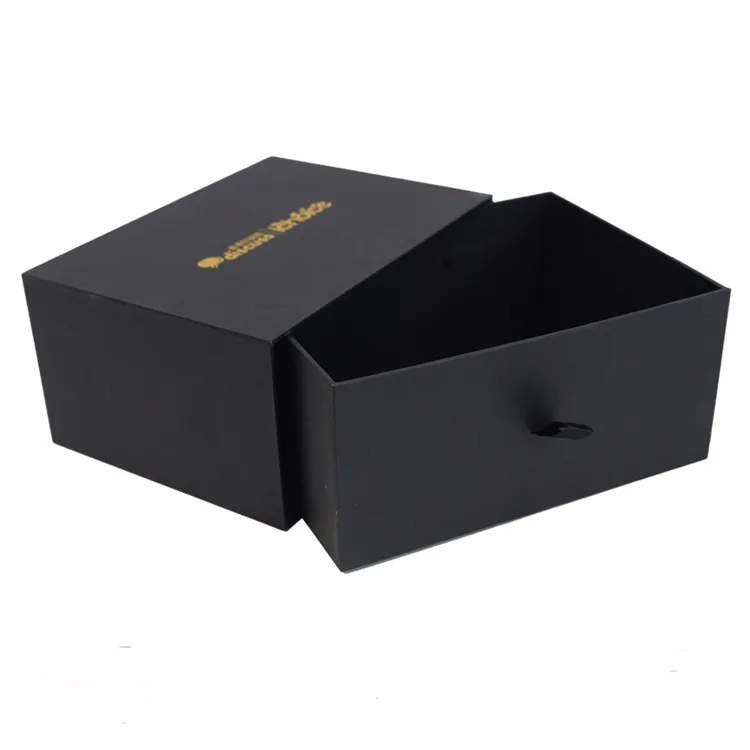 Black Cardboard Slide Out Shoe Box