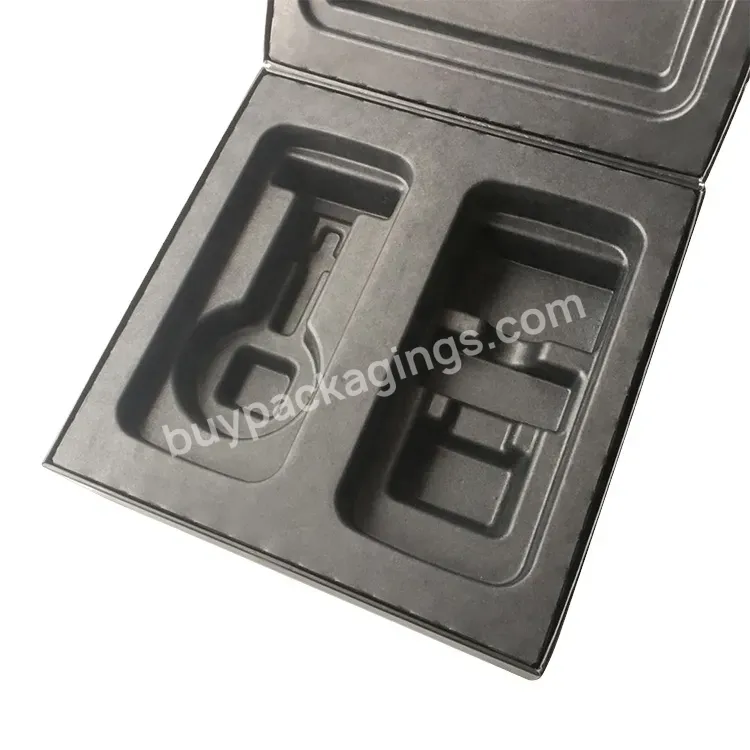 Black Color Paper Pulp Tray Mould Recycle Paper Pulp Packaging Biodegradable Molded Pulp Inner Tray