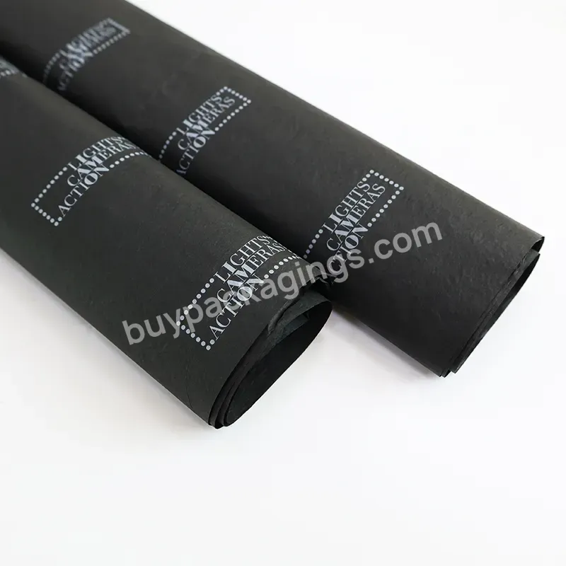 Black Color Tissue Paper Gift Wrapping Paper Roll With Private Design