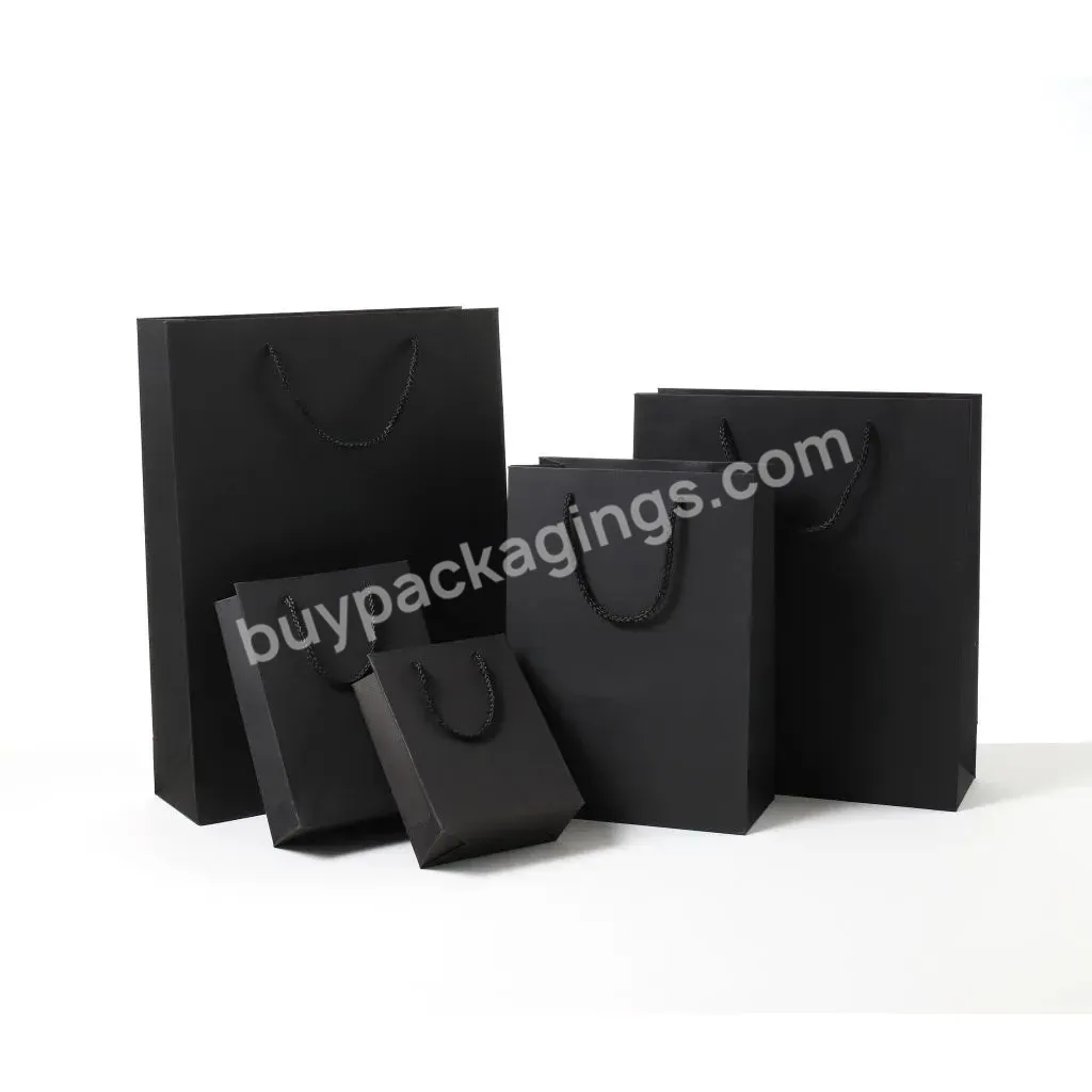 Black High Quality Simple Paper Gift Bag Kraft Paper Candy Box With Handle Wedding Birthday Party Gift Package Manufacturer/whol - Buy Paper Bags,Kraft Paper,Packaging Bags.