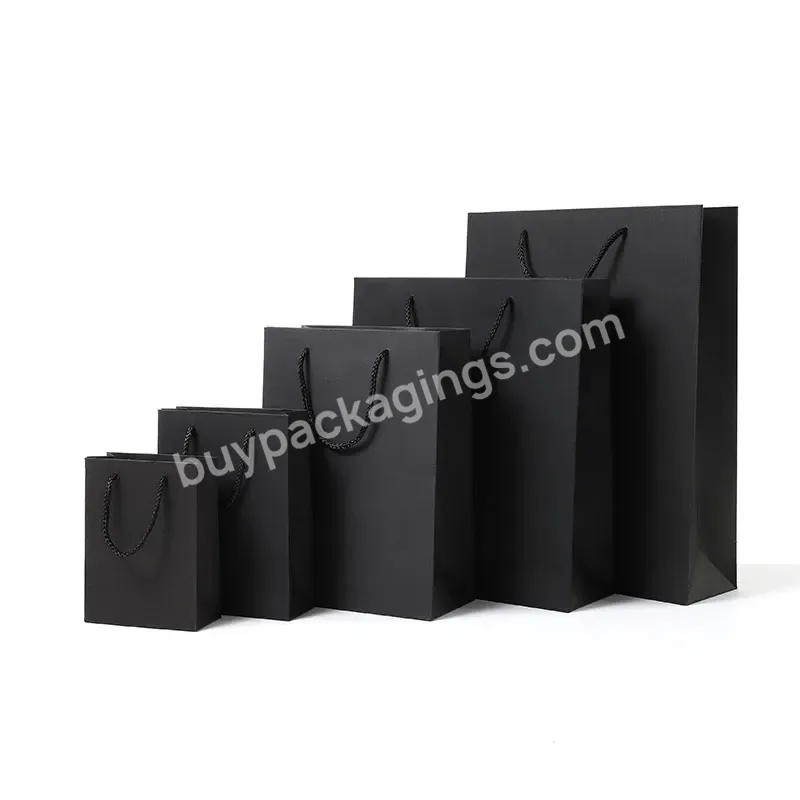 Black High Quality Simple Paper Gift Bag Kraft Paper Candy Box With Handle Wedding Birthday Party Gift Package - Buy Paper Bags,Kraft Paper,Packaging Bags.