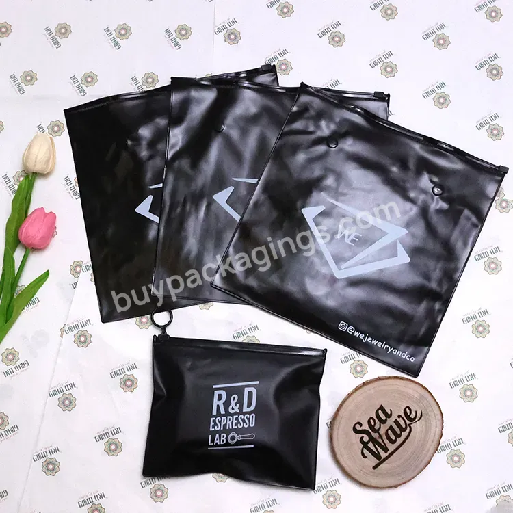 Black Zipper Bag Small Recyclable Clear /frosted Pvc Zipper Bag For Cosmetic Jewelry Ring Packaging Pvc Zipper Bag Pouch - Buy Pvc Bags With Zipper,Pvc Zipper Jewelry Bag,Customized Brand Logo Black Frosted Pvc Zipper Bag.