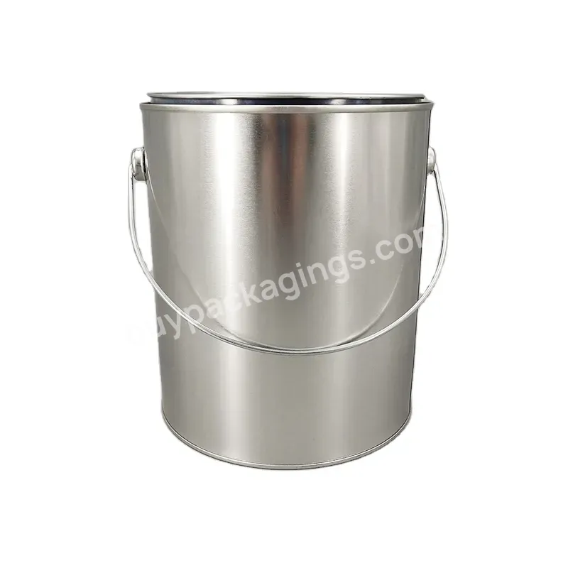 Blank Printing Paint Bucket,5l Empty Round Paint Can With Metal Handle - Buy Tin Can,Blank Printing Paint Bucket,With Metal Handle.