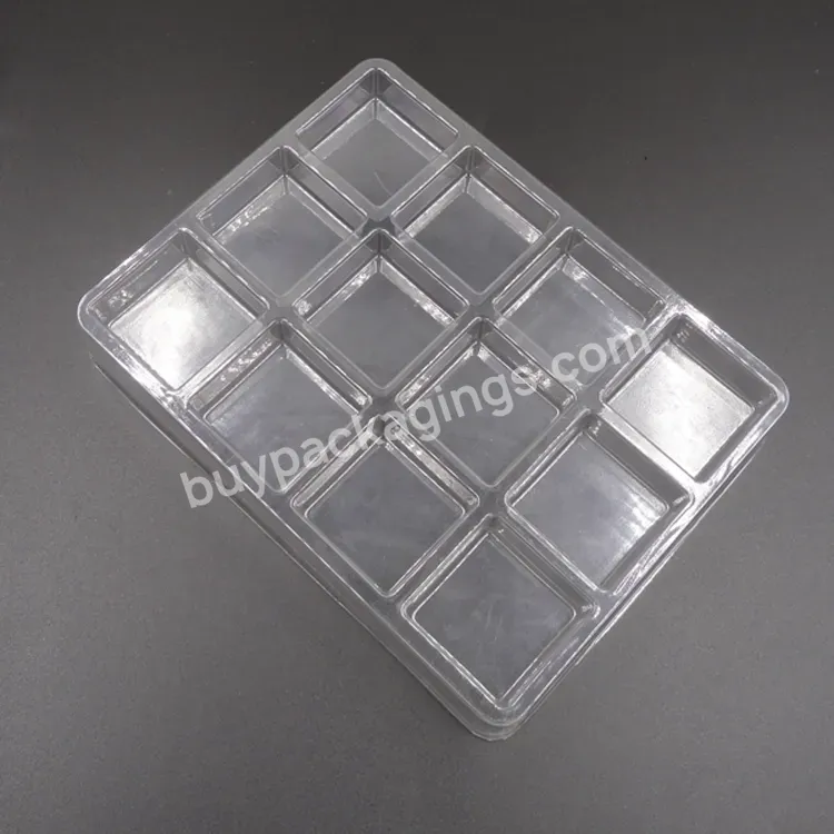 Blister Food Tray Transparent Plastic New Design Disposable 3 6 9 Grid Food Packaging Transparent Custom Size Pet Chocolate Tray