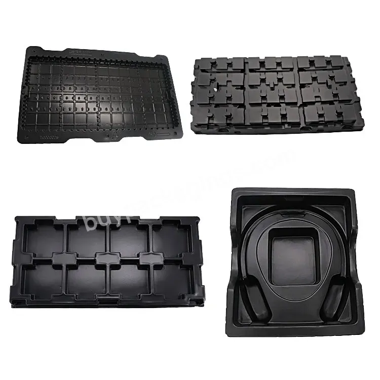 Blister Packaging Tray Esd Plastic Black Consumer Electronics Ps Custom For Electronic Component 0.25mm~1.0mm Durable Accept - Buy Black Esd Tray,Electronic Blister Insert Tray,Esd Pcb Tray.